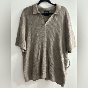 NWOT Abercrombie and fitch men’s Cable Stitch Johnny Collar Sweater Polo